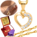 Złoty Łańcuszek z Serduszkiem Srebro 925