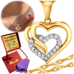 Złoty Łańcuszek z Serduszkiem Srebro 925  