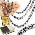 Srebrny Męski Łańcuszek Królewski 4mm Pełny Kuty Oksydowany 925 Grawer