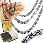 Srebrny Męski Łańcuszek Królewski 4mm Pełny Kuty Oksydowany 925 Grawer