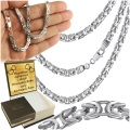 Srebrny Męski Łańcuszek Królewski 4mm Pełny Kuty Bizantyjski 925 Grawer