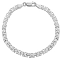 Srebrna Bransoletka 925 Błyszcząca Męska Splot Królewski 6mm/21cm Grawer GRATIS