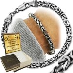 Srebrna Bransoletka 925 Męska Splot Królewski 5mm OKSYDOWANA PEŁNA Grawer