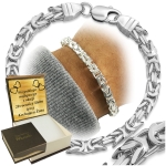 Srebrna Bransoletka 925 Męska Splot Królewski 4mm DIAMENTOWANA PEŁNA Grawer