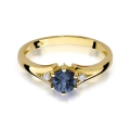 ZŁOTY PIERŚCIONEK ZARĘCZYNOWY Z SZAFIREM I BRYLANTAMI