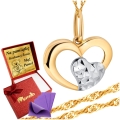 Złoty Łańcuszek z Wisiorkiem Serduszko 333 Grawer