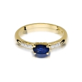 ZŁOTY PIERŚCIONEK ZARĘCZYNOWY Z SZAFIREMI BRYLANTAMI