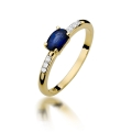 ZŁOTY PIERŚCIONEK ZARĘCZYNOWY Z SZAFIREMI BRYLANTAMI