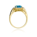 ZŁOTY PIERŚCIONEK ZARĘCZYNOWY Z TOPAZEM I BRYLANTAMI