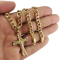 ZŁOTY MĘSKI ŁAŃCUSZEK PANCERKA 6mm Z KRZYŻYKIEM Złoto 585 GRAWER