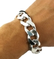 Gruba Bransoleta Srebrna 925 Pancerka Męska 18mm DIAMENTOWANA Grawer GRATIS