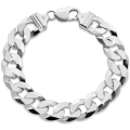 Bransoletka Srebrna Męska 925 Pancerka DIAMENTOWANA PEŁNA 12mm Grawer