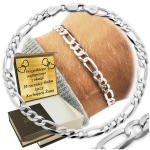 Bransoletka Srebrna Męska Figaro 5mm Pełna Diamentowana Srebro 925 GRAWER