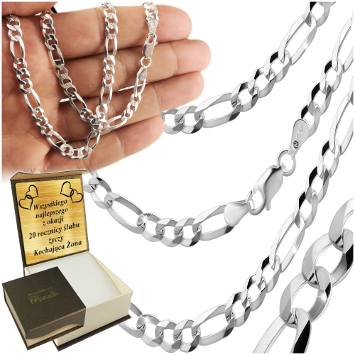 Łańcuszek Srebrny Męski Figaro 5mm Srebro 925 Dla Mężczyzny Grawer GRATIS