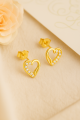 Złote Kolczyki Damskie Serduszka Srebro 925