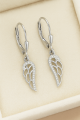 Srebrny Komplet Łańcuszek Kolczyki Skrzydła