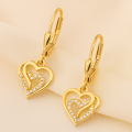 Złote Kolczyki Damskie Serduszka Srebro 925