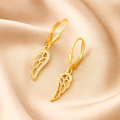 Złote Kolczyki Wiszące Skrzydła Anioła Srebro 925