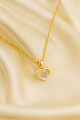 Złoty Łańcuszek z Serduszkiem Srebro 925