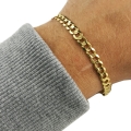 Złota Męska Bransoletka Pancerka Złoto 585 Szeroka 5,5mm PEŁNA KUTA Grawer