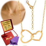 Złoty Łańcuszek Celebrytka SPLECIONE SERCA 333 Dla Kobiety GRAWER GRATIS