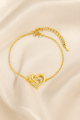 Złota Bransoletka z Serduszkiem Srebro 925 Cyrkonie Grawer UPOMINEK GRATIS