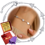 Srebrna Bransoletka Celebrytka 925 z Gwiazdkami Grawer UPOMINEK GRATIS