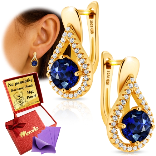 Złote Kolczyki Angielskie Zapięcie Srebro 925