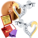 Srebrne Kolczyki Damskie Serca 925 Dla Kobiety Na Prezent z Grawerem