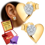 Złote Kolczyki Serca z Cyrkoniami 333 Dla Kobiety Na Prezent z Grawerem