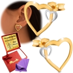 Złote Kolczyki Serca Diamentowane 333 Dla Kobiety Na Prezent z Grawerem