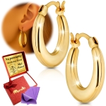 Złote Kolczyki 585 Wiszące Gładkie Okrągłe Dla Kobiety Grawer