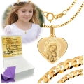 Złoty Łańcuszek z Medalikiem 585 Komunia Chrzest