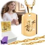 Łańcuszek Złoty Medalik Naszyjnik 925 Na Komunię Chrzest UPOMINEK GRATIS 