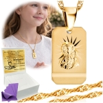 Łańcuszek Złoty Medalik Naszyjnik 925 Na Komunię Chrzest UPOMINEK GRATIS 