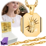 Łańcuszek Złoty Medalik Naszyjnik 925 Na Komunię Chrzest UPOMINEK GRATIS  