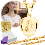 Złoty Łańcuszek z Medalikiem Srebro 925 Komunia