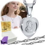 Srebrny Łańcuszek z Medalikiem 925 Komunia Chrzest