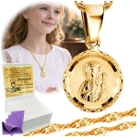 Łańcuszek Złoty Medalik Naszyjnik 925 Na Komunię Chrzest UPOMINEK GRATIS  