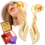 Złote Kolczyki Wiszące Dla Kobiety Srebro 925 