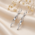 Srebrne Kolczyki Wiszące Kręcone Srebro 925 Na Prezent Dla Kobiety Grawer