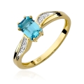 ZŁOTY PIERŚCIONEK ZARĘCZYNOWY Z TOPAZEM i BRYLANTAMI