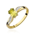 ZŁOTY PIERŚCIONEK ZARĘCZYNOWY Z CYTRYNEM i  BRYLANTAMI
