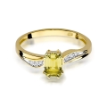 ZŁOTY PIERŚCIONEK ZARĘCZYNOWY Z CYTRYNEM i  BRYLANTAMI