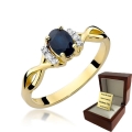 ZŁOTY PIERŚCIONEK ZARĘCZYNOWY  Z BRYLANTEM +Szafir
