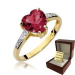 ZŁOTY PIERŚCIONEK ZARĘCZYNOWY  Z BRYLANTEM + Rubin