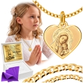 Złoty Łańcuszek z Medalikiem 585 Komunia Chrzest
