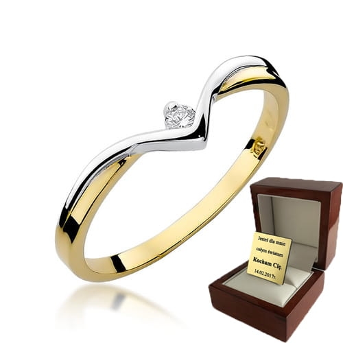 ZŁOTY PIERŚCIONEK ZARĘCZYNOWY Z BRYLANTEM 0,04ct