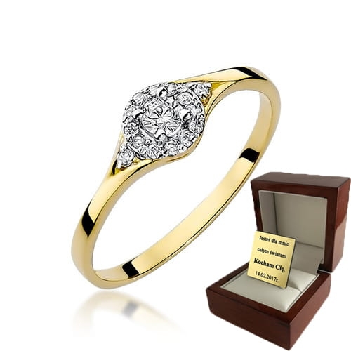ZŁOTY PIERŚCIONEK ZARĘCZYNOWY Z BRYLANTAMI 0,17ct