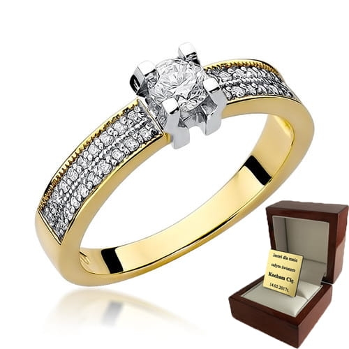 ZŁOTY PIERŚCIONEK ZARĘCZYNOWY Z BRYLANTAMI 0,48ct